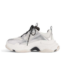 Кроссовки triple s sneakers 'black white silver double foam and mesh' Balenciaga, белый 524039w2fwm8191 | white/silver/black