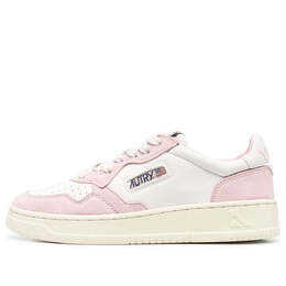 Кроссовки open low leather suede 'pink' Autry, белый aolw-ce17 | white/pink