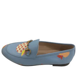 Кроссовки leather slip on 'blue red' Gucci, синий 22m104861 | blue/red
