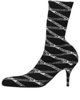 Кроссовки 80mm monogram logo spandex boots 'black' Balenciaga, черный 549784w1p601264 | black/grey/white