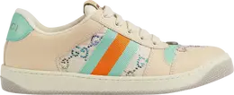Кроссовки Gucci Wmns Screener GG Crystals - Beige Green Orange, тан 732193 fabh2 9178 | gg crystals - beige green orange