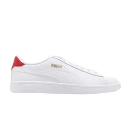 Кроссовки Smash V2 Puma, белый 365215 17 | white/high risk red/gold