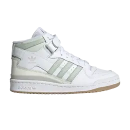 Кроссовки Adidas Wmns Forum Mid высокие с логотипом, белый/салатовый gx4578 | white