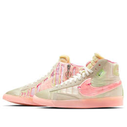 Кроссовки blazer mid rebel 'spring festival' Nike, белый dd8482-163 | coconut milk white/pink tint/bright green/light lemon green/super brilliant pink