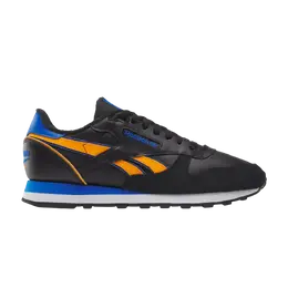 Кроссовки Classic Leather Reebok, черный 100070328 | core black/shocking orange/electric cobalt