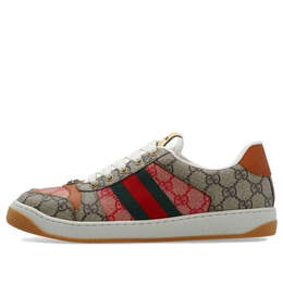 Кроссовки screener gg canvas sneakers 'hibiscus red beige' Gucci, красный 722618-fabfo-9791 | hibiscus red/beige
