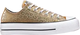 Кроссовки Converse Wmns Chuck Taylor All Star Platform Low Authentic Glam - Gold Leopard, золотой 572044c | gold