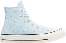 Кроссовки Converse Wmns Chuck 70 High Embroidered Floral Print - Chambray Blue, синий 570917c | blue