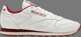 Кроссовки classic leather 'chalk classic burgundy' Reebok, белый gy4939 | white
