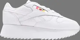 Кроссовки Reebok Wmns Classic Leather Double, белый/красный dv5391 | white/red