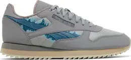 Кроссовки jurassic world x classic leather ripple 'blue and beta' Reebok, серый hq6253 | grey