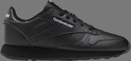 Кроссовки classic leather big kid 'triple black' Reebok, черный gz6094 | black