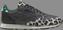 Кроссовки classic leather mu 'cheetah print' Reebok, черный q46337 | black