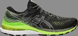 Кроссовки gel kayano 28 2e wide 'black hazard green' Asics, черный 1011b188 004 | black