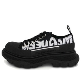 Кроссовки tread slick low lace up canvas graffiti 'black white' Alexander McQueen, черный 676711w4rq21006 | black/white