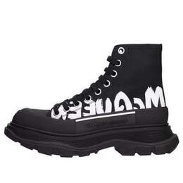 Кроссовки tread slick graffiti logo boots 'black white' Alexander McQueen, черный 676718w4rq21006 | black/white