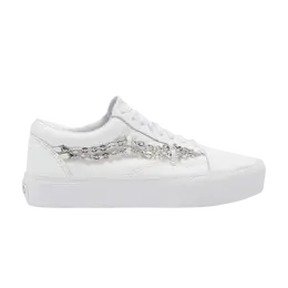 Кроссовки Old Skool Platform Vans, белый vn0a3b3u2tl | true white/true white