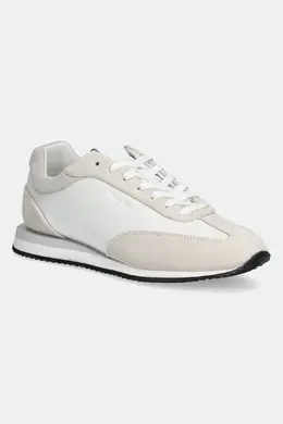 Кожаные кроссовки RUNNER LACE UP - LTH SUE MIX Calvin Klein, белый ppya-obd0pu_00x | bianco