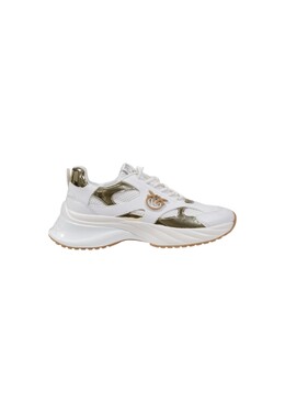 Кроссовки женские Pinko комбинированные, бело-золотой 99676 | brown