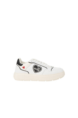 Кроссовки женские Love Moschino с сердцем, бело-черный 90971 | white
