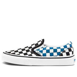 Кроссовки classic slip-on kids blue/white/black checkboard Vans, синий vn0a4but2je | blue/white/black