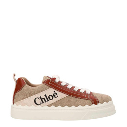 Chloé Linen And Leather Lauren Sneakers, Brand Size 41 ( US Size 11 ) chc22u108z490u