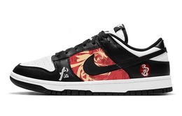 Кастомизированные кроссовки Nike Dunk Anti-Slip Wear-Resistant Low-Top GS Women's, черный/белый cw1590-100(team10-龙行印章) | black