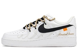 Кастомизированные кроссовки Nike Air Force 1 Skateboard Men Low-Top, серый/белый cw2288-111(teama-af男解构肋骨s-box) | gray/white