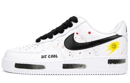 Кастомизированные кроссовки Nike Air Force 1 Anti-Slip And Wear-Resistant Men Low-Top, черный/белый cw2288-111(team18-af1笑脸泼墨) | black/white