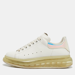 Alexander McQueen White/Iridescent Leather Oversized Sneakers Size 39 1114562