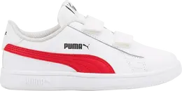 Кроссовки Puma Smash v2 Leather Little Kid White High Risk Red, белый 365173 34 | white