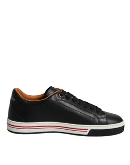 Dolce & Gabbana Black Leather Low Top Men Sneakers Shoes - EU39/US6 mv6775-39
