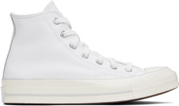 Белые кожаные высокие кеды Chuck 70 Converse 16680421 | white/fossilized/egret