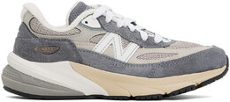 Серые кроссовки «Сделано в США» 990v6 New Balance, серый/коричневый 15954011 | grey/brown