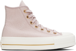 Розовые кроссовки Chuck Taylor All Star Lift Platform Tailored Lines High Top Converse 16139511 | flush stone/egret/gold