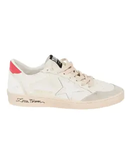 Golden Goose Ball Star Silver Leather Star and Pink Suede Heel Tab Women's Sneakers gwf00117.f004717.82343-38 - Size 38