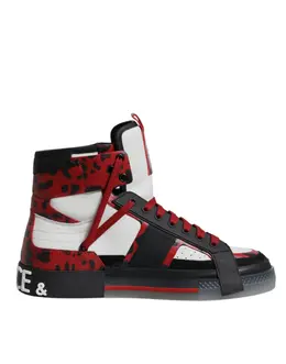 Dolce & Gabbana Multicolor Leather High Top Sneakers Shoes - EU40.5/US7.5 mv6805-40.5
