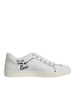 Dolce & Gabbana White Leather Milano Low Top Sneakers Shoes - EU39/US6 mv6799-39