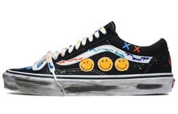 Кроссовки Vans Old Skool Skateboarding Shoes Unisex Low-top Black, черный vn000d3hy28(team35-缤纷笑脸) | black
