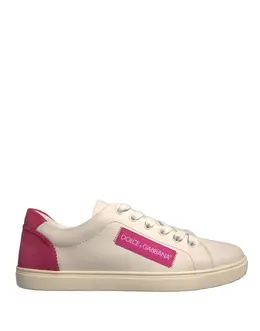 Dolce & Gabbana White Suede Leather Low Top Sneakers Shoes - EU39.5/US9 la12384-39.5