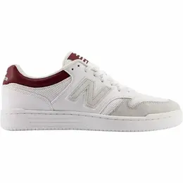 Кеды New Balance 480, полнота F, размер 9 US, белый/бордовый 103602454015