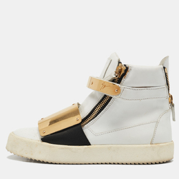 Giuseppe Zanotti White Leather High Top Sneakers Size 39 1118304