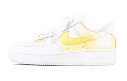 Кастомизированные кроссовки Nike Air Force 1 Skateboarding Shoes Women's Low-top, желтый/белый dd8959-100(team74-玫瑰之名黄玫瑰) | yellow