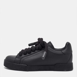 Dolce & Gabbana Black Leather Low Top Sneakers Size 39 1117720