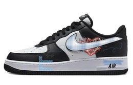 Кастомизированные кроссовки Nike Air Force 1 Skateboard Shoes Unisex, белый/черный dv0788-001(team10-蓝格子) | black