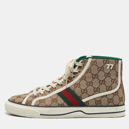 Gucci Beige/Ebony GG Canvas Tennis 1977 Sneakers Size 43 1117551