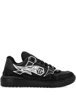 Кожаные низкие кеды Philipp Plein, черный saesmsc4015ple010n | черный