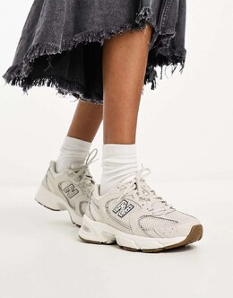 Кроссовки New Balance 530 бежевого цвета с леопардовым принтом 131098911 | beige