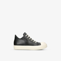 Классические кожаные низкие кроссовки с накладным носком Rick Owens, черный r03953898 | blk/white