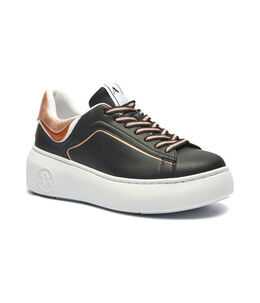 Кроссовки женские Armani Exchange кожаные на толстой подошве, черный ax245w000046h230040 | nero